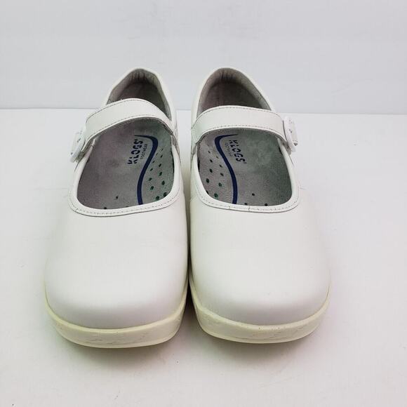 Klogs Ace Womens Size 8.5 White Leather Comfort Mary Jane Clog Shoes - Picture 5 of 13